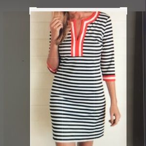 Gretchen Scott Jersey Split Neck Dress- M